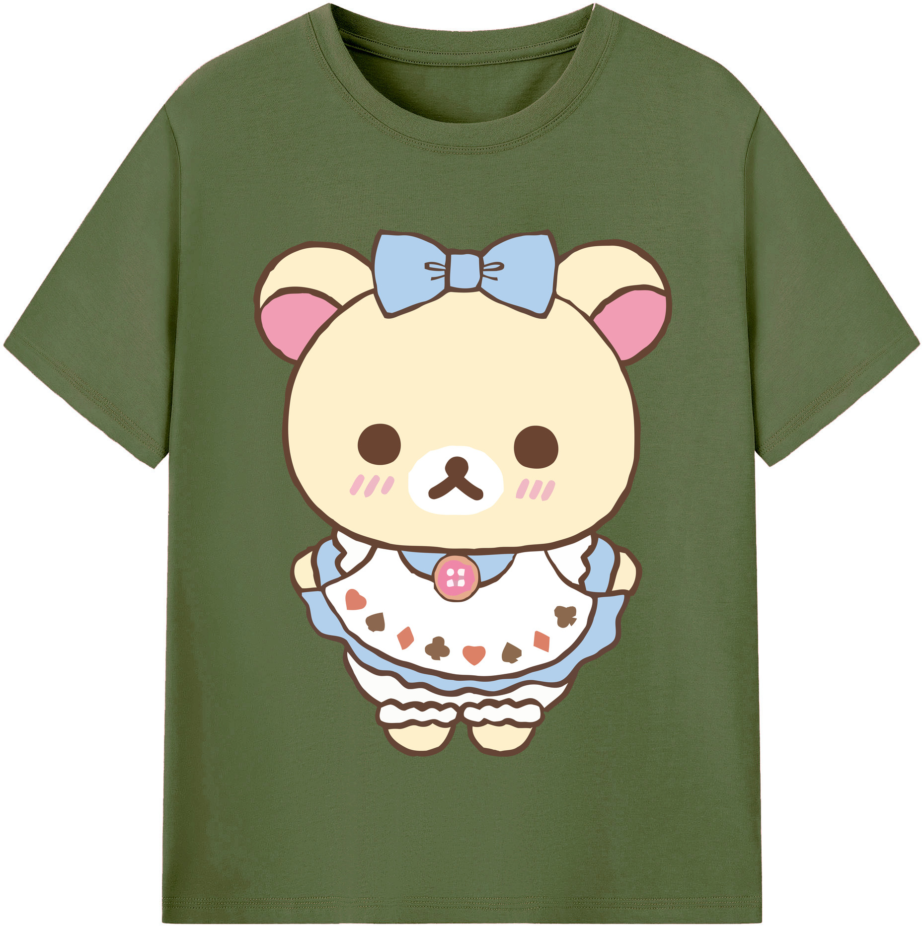 （画像用） リラックマ リラックマ キイロイトリ Rilakkuma Korilakkuma Kiiroitori 綿100％半袖Tシャツ（フロントプリント）